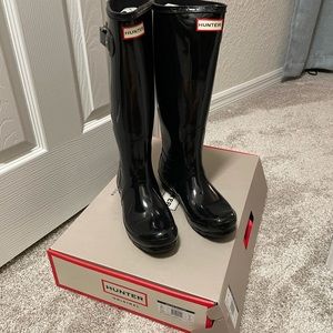 Hunter Original High Gloss Waterproof Boot - Black